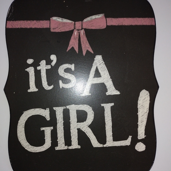 It's a Girl Wooden Sign, It's a Girl Baby Shower Decor, Gender Reveal Decor, Bow - Picture 3 of 11